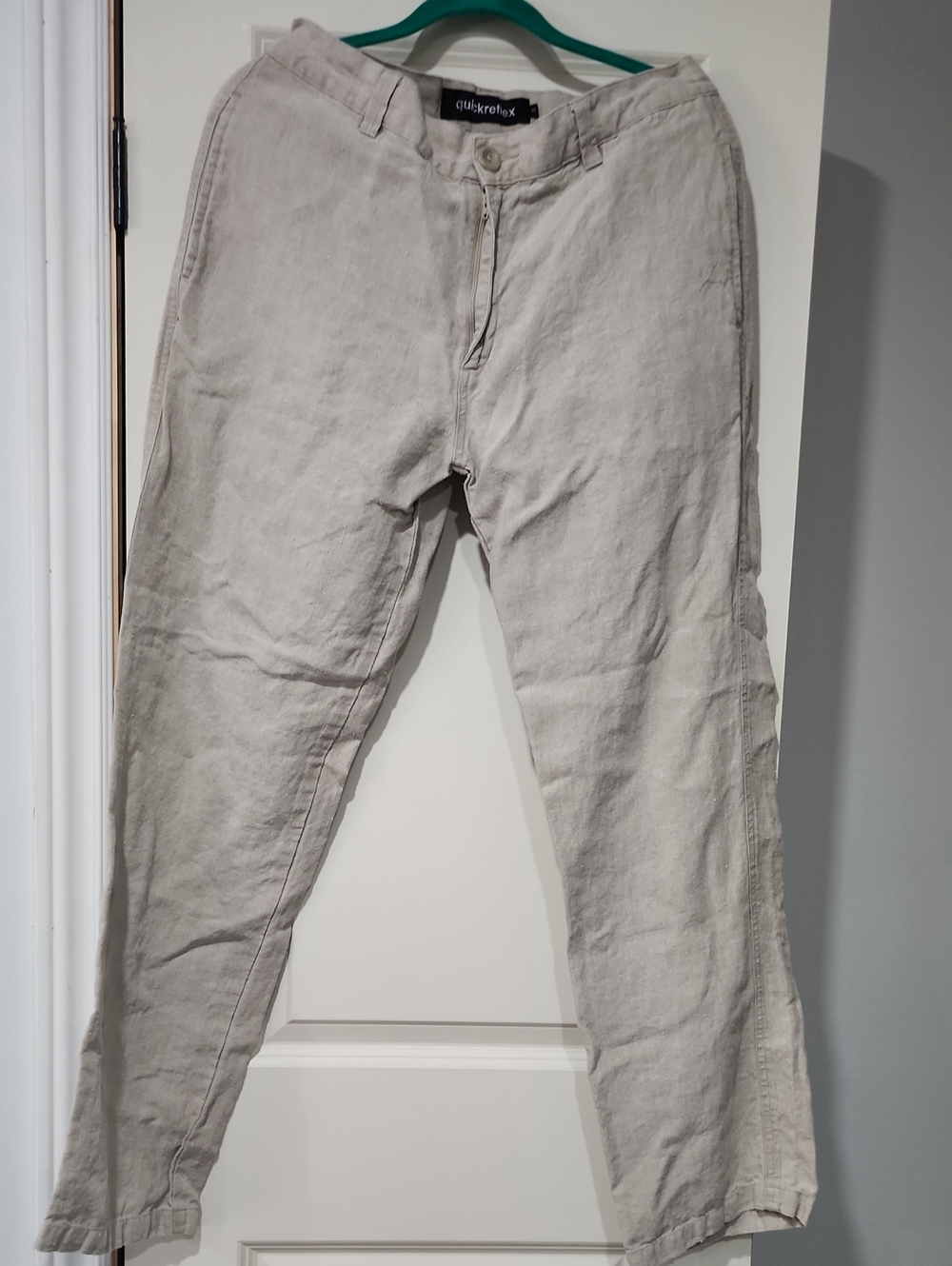 🥨Quickreflex Linen Straight Leg Pants in Beige Size 34